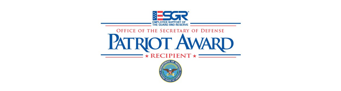 Employer Support of the Guard and Reserve logo plus the text Office of the Secretary of Defense Patriot Award Recipient